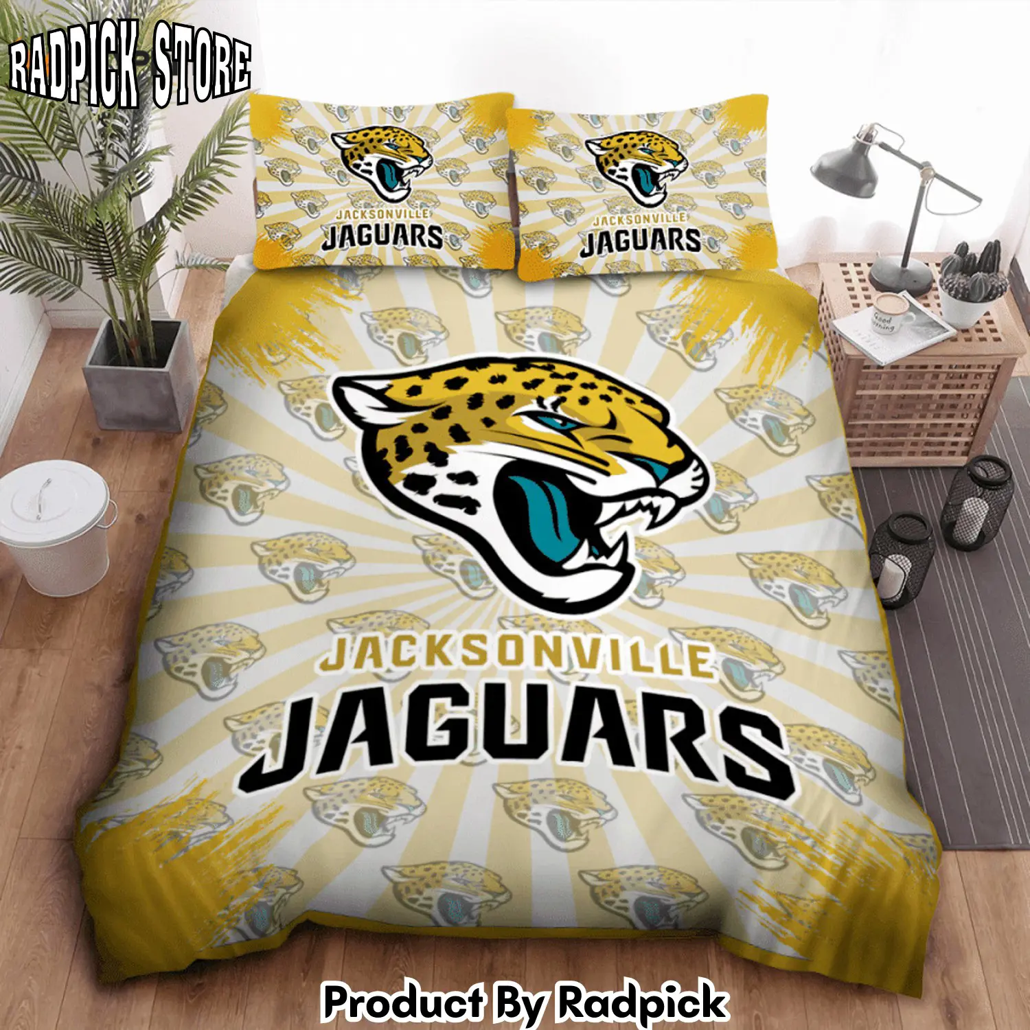 Radpick shop the jacksonville jaguars duvet cover bedding set exclusive nfl design rp3272334